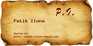 Patik Ilona névjegykártya
