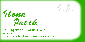 ilona patik business card